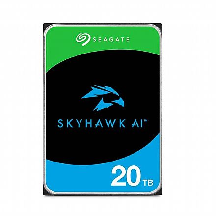 HD 20TB SATA - 7200RPM - 512MB Cache - Seagate SkyHawk AI Surveillance - ST20000VE003 - Ideal para Vigilância HD (Disco Rígido) - HD 20TB SATA - 7200RPM - 512MB Cache - Seagate SkyHawk AI Surveillance - ST20000VE003 - Ideal para Vigilância