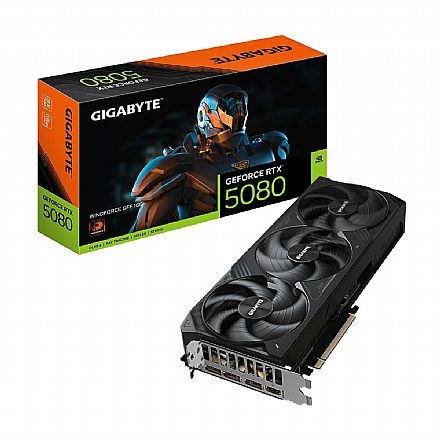 Placa de Vídeo GeForce RTX 5080 16GB GDDR7 256bits - DLSS 4 - Windforce SFF - Gigabyte GV-N5080WF3-16GD Placa de Vídeo - Placa de Vídeo GeForce RTX 5080 16GB GDDR7 256bits - DLSS 4 - Windforce SFF - Gigabyte GV-N5080WF3-16GD