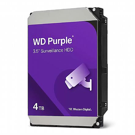 HD 4TB SATA - 5400RPM - 128MB Cache - Western Digital Purple - WD44PURZ-85CPDY0 - Ideal para Vigilância HD (Disco Rígido) - HD 4TB SATA - 5400RPM - 128MB Cache - Western Digital Purple - WD44PURZ-85CPDY0 - Ideal para Vigilância