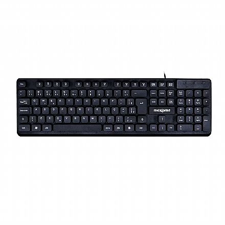 Teclado USB Maxprint TE2001 - ABNT2 - Resistente a Respingos - Preto - 60000155 Teclado - Teclado USB Maxprint TE2001 - ABNT2 - Resistente a Respingos - Preto - 60000155