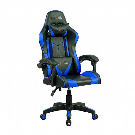 Cadeira Gamer Level LVC01DN - Ergonômica - Encosto Reclinável 180° - Até 100Kg - Azul Cadeiras - Cadeira Gamer Level LVC01DN - Ergonômica - Encosto Reclinável 180° - Até 100Kg - Azul