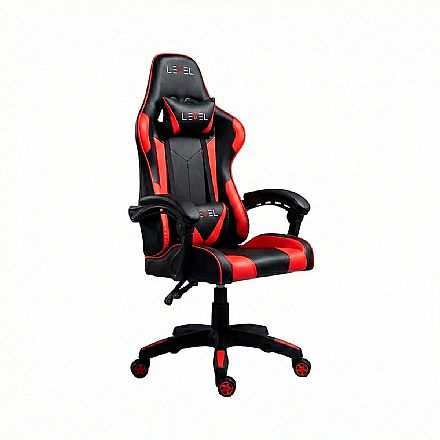 Cadeira Gamer Level LVC01DN - Ergonômica - Encosto Reclinável 180° - Até 100Kg - Vermelho Cadeiras - Cadeira Gamer Level LVC01DN - Ergonômica - Encosto Reclinável 180° - Até 100Kg - Vermelho
