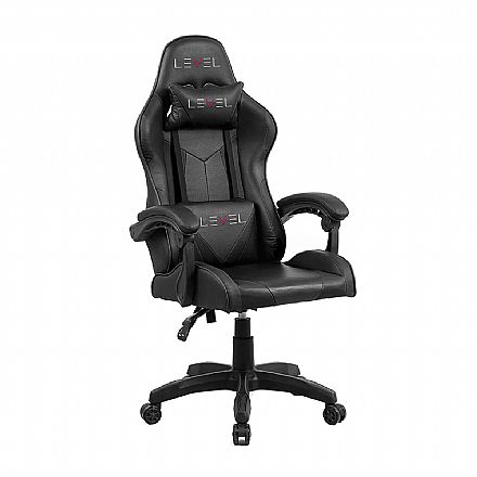 Cadeira Gamer Level LVC01DN - Ergonômica - Encosto Reclinável 180° - Até 100Kg - Preto Cadeiras - Cadeira Gamer Level LVC01DN - Ergonômica - Encosto Reclinável 180° - Até 100Kg - Preto