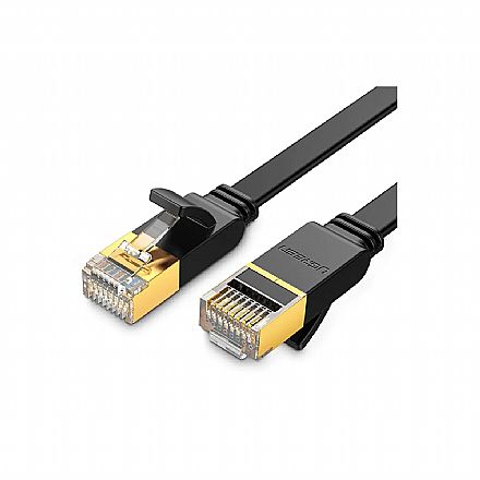Cabo de Rede FTP (Patch Cord) RJ45 Cat 7 - Blindado - 3 metros - Preto - Ugreen 11262 Cabo de rede - Cabo de Rede FTP (Patch Cord) RJ45 Cat 7 - Blindado - 3 metros - Preto - Ugreen 11262