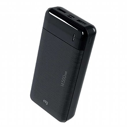 Power Bank Carregador Portátil ELG Essential PB14B5K - 10W - Quick Charge - 14500mAh - USB - Preto Carregadores - Power Bank Carregador Portátil ELG Essential PB14B5K - 10W - Quick Charge - 14500mAh - USB - Preto