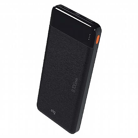 Power Bank Carregador Portátil ELG Essential PB81BK - 10W - Quick Charge - 8100mAh - USB - Preto Carregadores - Power Bank Carregador Portátil ELG Essential PB81BK - 10W - Quick Charge - 8100mAh - USB - Preto