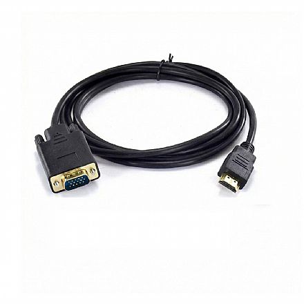 Cabo Adaptador Conversor HDMI para VGA sem Áudio - 1,8 metro (HDMI M X VGA M) Cabo & Adaptador - Cabo Adaptador Conversor HDMI para VGA sem Áudio - 1,8 metro (HDMI M X VGA M)
