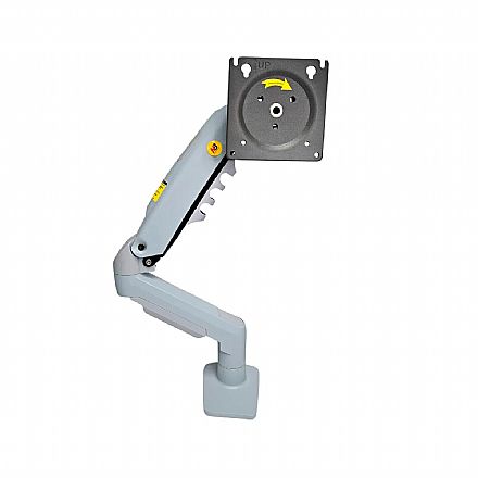 Suporte para Monitor / TV até 30 Suporte de Monitor/TV - Suporte para Monitor / TV até 30" - Articulado de Mesa com pistão a Gás - Rotação, Inclinação e Giro - Padrão VESA - Cinza - F80-XV