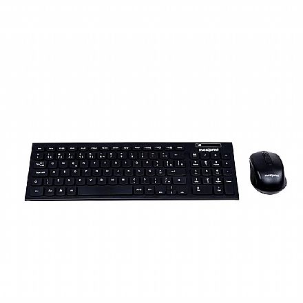 Kit Teclado e Mouse sem Fio Maxprint CW1001 - ABNT2 - Ergonômico - 1500dpi - Preto Kit Teclado e Mouse - Kit Teclado e Mouse sem Fio Maxprint CW1001 - ABNT2 - Ergonômico - 1500dpi - Preto
