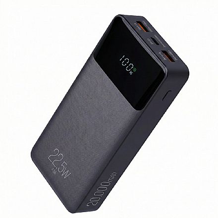 Power Bank Carregador Portátil ELG PRO PB200BK - 22,5W - Quick Charge - 20000mAh - USB e USB-C - Preto Carregadores - Power Bank Carregador Portátil ELG PRO PB200BK - 22,5W - Quick Charge - 20000mAh - USB e USB-C - Preto