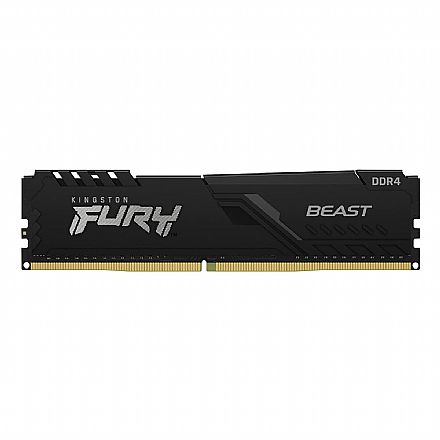 Memória 16GB DDR4 3200MHz Kingston Fury Beast - CL17 - KF432C16BB/16 Memória para Desktop - Memória 16GB DDR4 3200MHz Kingston Fury Beast - CL17 - KF432C16BB/16