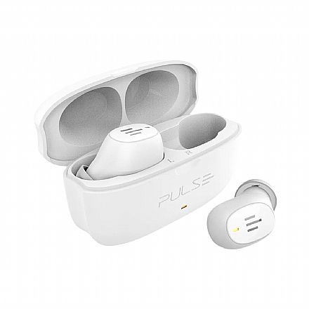 Fone de Ouvido Bluetooth Earbud Multilaser Pulse WB300 - TWS - Até 24h Reprodução - Branco - PH437 Fone de Ouvido - Fone de Ouvido Bluetooth Earbud Multilaser Pulse WB300 - TWS - Até 24h Reprodução - Branco - PH437