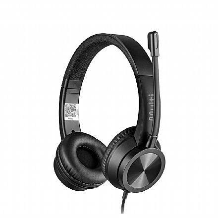 Headset Multilaser HF1100 - Conector USB e USB-C - Preto - PH501 Fone de Ouvido - Headset Multilaser HF1100 - Conector USB e USB-C - Preto - PH501