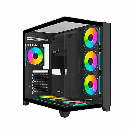 Gabinete Gamer Aquário Fortrek Clarity Full - Vidro Temperado - Até 7 Fans - ATX - Preto - 86946 Gabinete - Gabinete Gamer Aquário Fortrek Clarity Full - Vidro Temperado - Até 7 Fans - ATX - Preto - 86946