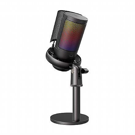 Microfone Gamer Fortrek MIC10 - USB - Direcional Cardioide - Tela Antissopro - Preto - 86960 Acessorios de som - Microfone Gamer Fortrek MIC10 - USB - Direcional Cardioide - Tela Antissopro - Preto - 86960
