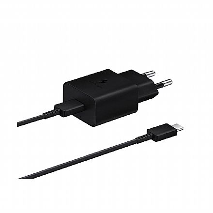 Carregador de Parede USB-C - Original Samsung - Com Cabo - 15W - Preto - EP-T1510XBPGBR Carregadores - Carregador de Parede USB-C - Original Samsung - Com Cabo - 15W - Preto - EP-T1510XBPGBR