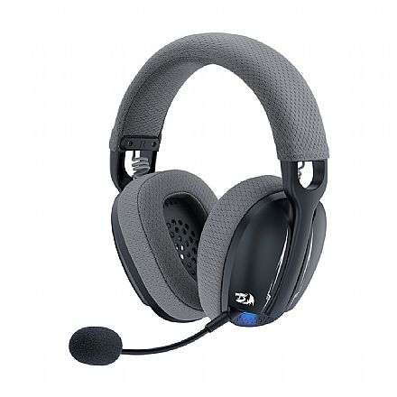 Headset Gamer Redragon Skuld Pro - Drivers 40mm - Bluetooth - USB-C - Ultra Leve - Microfone Removível - Preto - LED Azul - H878BG Fone de Ouvido - Headset Gamer Redragon Skuld Pro - Drivers 40mm - Bluetooth - USB-C - Ultra Leve - Microfone Removível - Preto - LED Azul - H878BG