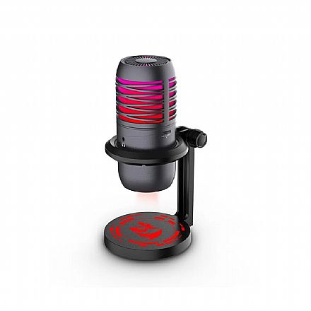Microfone Gamer Redragon Nebula - Condensador - USB - Padrão Cardioide - LED 7 Efeitos - Botão Mute Touch - GM211 Acessorios de som - Microfone Gamer Redragon Nebula - Condensador - USB - Padrão Cardioide - LED 7 Efeitos - Botão Mute Touch - GM211