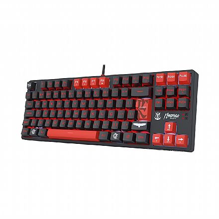 Teclado Gamer Redragon Flamengo Nation - Mecânico - Switch Marrom - TKL - ABNT2 - LEDs Vermelho e Branco - FL576 Teclado - Teclado Gamer Redragon Flamengo Nation - Mecânico - Switch Marrom - TKL - ABNT2 - LEDs Vermelho e Branco - FL576