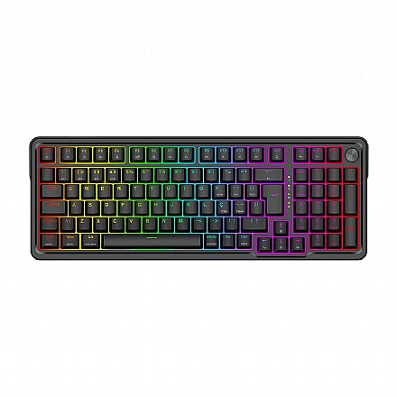 Teclado Mecânico Gamer Redragon Eisa Pro - ABNT2 - Switch Marrom - RGB - USB-C, 2.4GHz e Bluetooth - Roda de Volume - K686-RGB-PRO Teclado - Teclado Mecânico Gamer Redragon Eisa Pro - ABNT2 - Switch Marrom - RGB - USB-C, 2.4GHz e Bluetooth - Roda de Volume - K686-RGB-PRO