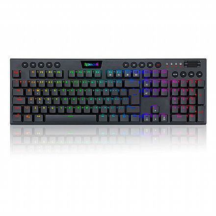 Teclado Mecânico Gamer Redragon Horus - Switch Marrom - ABNT2 - Low Profile - Hotswap - Iluminação RGB - K619-RGB Teclado - Teclado Mecânico Gamer Redragon Horus - Switch Marrom - ABNT2 - Low Profile - Hotswap - Iluminação RGB - K619-RGB