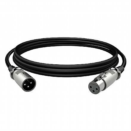 Cabo XLR Macho-Fêmea - 3 metros - HyperX 6Z2B9AA Cabo & Adaptador - Cabo XLR Macho-Fêmea - 3 metros - HyperX 6Z2B9AA
