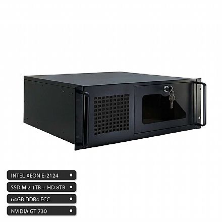 Servidor AlphaBit Rack - Intel® Xeon E-2124, RAM 64GB ECC, SSD 1TB NVMe, HD 8TB, Fonte 850W Plus Gold Computador Workstation - Servidor AlphaBit Rack - Intel® Xeon E-2124, RAM 64GB ECC, SSD 1TB NVMe, HD 8TB, Fonte 850W Plus Gold