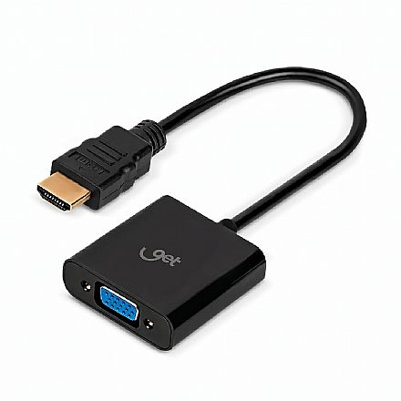 Cabo Adaptador Conversor HDMI para VGA - 25cm - Get 72396 Cabo & Adaptador - Cabo Adaptador Conversor HDMI para VGA - 25cm - Get 72396
