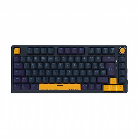 Teclado Mecânico PCYes Arkeum Sunset Edition - ABNT2 - Iluminação Fixa - Switch Blue - Compacto 75% - Tri-color - AKSS75BBR Teclado - Teclado Mecânico PCYes Arkeum Sunset Edition - ABNT2 - Iluminação Fixa - Switch Blue - Compacto 75% - Tri-color - AKSS75BBR