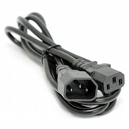 Cabo de Força 1,8 metro - IEC C13 para IEC C14 - 0,75mm / 10A Cabo & Adaptador - Cabo de Força 1,8 metro - IEC C13 para IEC C14 - 0,75mm / 10A