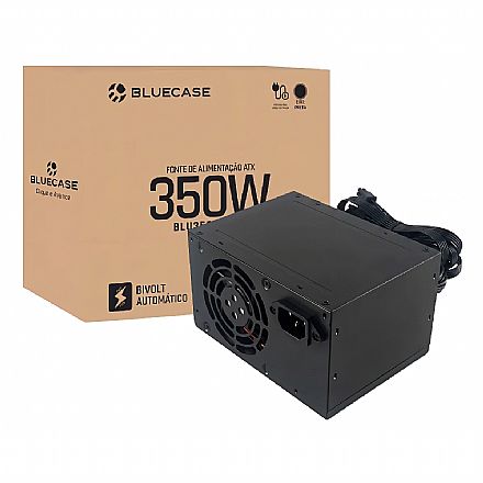 Fonte 350W Bluecase BLU350-ATPS3 - ATX PS3 - Bivolt - com Cabo de Força - BLU350-ATPS3BX Fonte - Fonte 350W Bluecase BLU350-ATPS3 - ATX PS3 - Bivolt - com Cabo de Força - BLU350-ATPS3BX