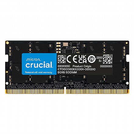 Memória para Notebook - Memória SODIMM 32GB DDR5 5600MHz Crucial - para Notebook - CT32G56C46S5