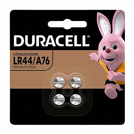 Bateria Alcalina LR44 (A76 / AG13 / LR44) Duracell - 4 Unidades - para brinquedos, calculadoras Bateria & Pilhas - Bateria Alcalina LR44 (A76 / AG13 / LR44) Duracell - 4 Unidades - para brinquedos, calculadoras
