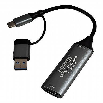 Captura de Video USB - HDMI 4K 60Hz - Ideal para Streaming - JC-TYC/USB-CAP Captura de TV/Video - Captura de Video USB - HDMI 4K 60Hz - Ideal para Streaming - JC-TYC/USB-CAP