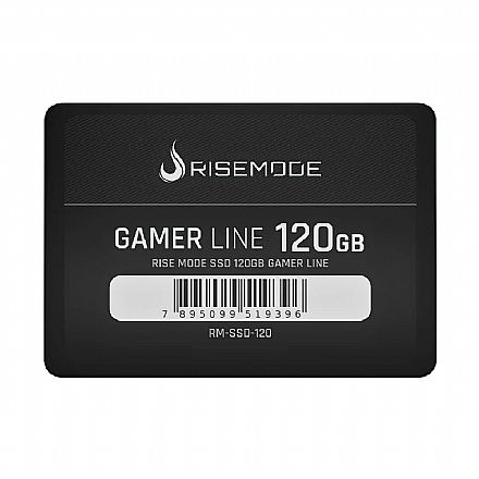 SSD 120GB Rise Mode Gamer Line - SATA - Leitura 530MB/s - Gravação 520MB/s - RM-SSD-120 SSD - SSD 120GB Rise Mode Gamer Line - SATA - Leitura 530MB/s - Gravação 520MB/s - RM-SSD-120
