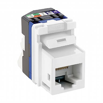 Conector Fêmea RJ45 Cat 6 - Keystone - Legrand - Branco - 33161 Acessórios para rede - Conector Fêmea RJ45 Cat 6 - Keystone - Legrand - Branco - 33161