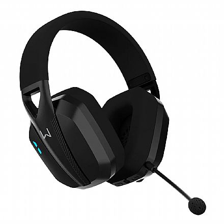 Fone de Ouvido - Headset Gamer Sem Fio Warrior Balder PH704 - Tri-Mode - Bluetooth, 2.4GHz e P3 - Microfone Removível - Ultraleve 207g - Até 20h de Bateria - Preto