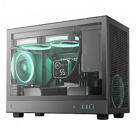 Gabinete Gamer DeepCool CH160 Plus - Vidro Temperado - USB 3.0 e USB-C - Mini ITX / Micro ATX - Preto - R-CH160-BKNGM0-G Gabinete - Gabinete Gamer DeepCool CH160 Plus - Vidro Temperado - USB 3.0 e USB-C - Mini ITX / Micro ATX - Preto - R-CH160-BKNGM0-G