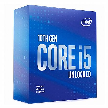 Processador Intel - Intel® Core i5 10600KF - LGA 1200 - 4.10GHz (Turbo 4.80GHz) - Cache 12MB - 10ª Geração - BX8070110600KF