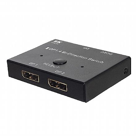 Switch DisplayPort 1.4 - 8K 60Hz - Bidirecional 1x2 ou 2x1 - COV51601 Cabo & Adaptador - Switch DisplayPort 1.4 - 8K 60Hz - Bidirecional 1x2 ou 2x1 - COV51601