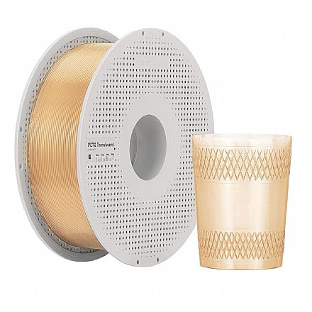 Filamento 3D - Filamento Para Impressora 3D - PETG Marrom Translúcido - 1Kg - 1,75mm - Bambu Lab G01-N0-1.75-1000-SPL