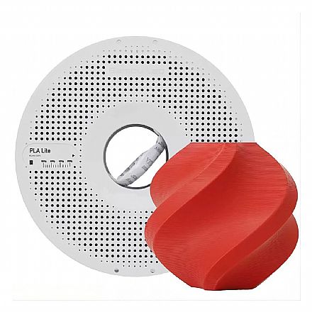 Filamento 3D - Filamento Para Impressora 3D - PLA LITE Vermelho Fosco - 1Kg - 1,75mm - Bambu Lab A18-R0-1.75-1000-SPL