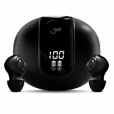 Fone de Ouvido Bluetooth Get Beat - 5h de Autonomia - Cancelamento de Ruído ENC - Preto - 73051 Fone de Ouvido - Fone de Ouvido Bluetooth Get Beat - 5h de Autonomia - Cancelamento de Ruído ENC - Preto - 73051