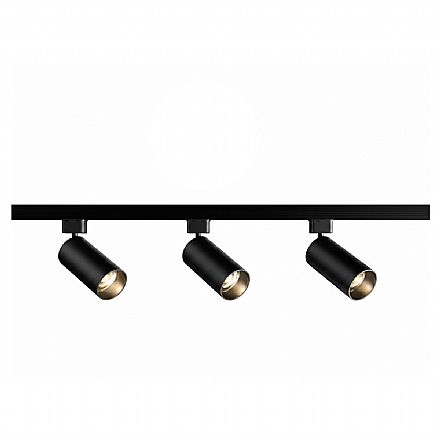 Iluminação & Elétricos - Kit Trilho com 3 Spots LED Elgin - 12W - 4000K Branca Neutra - Bivolt - Preto - 48TR3X12WP40