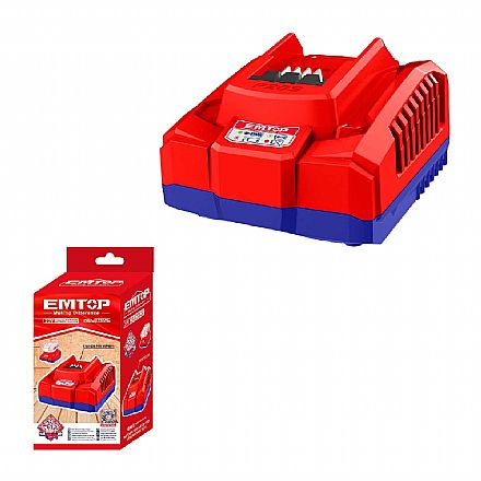 Ferramenta - Carregador de Bateria Emtop P20S - 20V / 4A - Para baterias Emtop P20S - Bivolt - EFCR20411-9