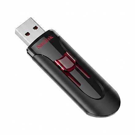 Pen Drive 128GB SanDisk Cruzer Glide USB 3.0 - SDCZ600-128G-G35 Pen Drive - Pen Drive 128GB SanDisk Cruzer Glide USB 3.0 - SDCZ600-128G-G35
