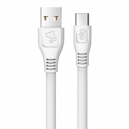 Cabo & Adaptador - Cabo Flat USB-C para USB - 2 Metros - Branco - ELG ELMC20WH