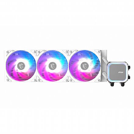 Water Cooler MSI MAG Coreliquid A13 ARGB (AMD / Intel) - 360mm - Iluminação aRGB - Branco - 306-7ZWDA21-L80 Water Cooler - Water Cooler MSI MAG Coreliquid A13 ARGB (AMD / Intel) - 360mm - Iluminação aRGB - Branco - 306-7ZWDA21-L80