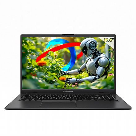 Notebook - Notebook Asus Vivobook Go E1504FA-NJ731 - Ryzen 5 7520U, RAM 8GB, SSD 256GB, Radeon 610M, Tela 15,6 Full HD, Linux - Mixed Black