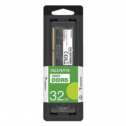 Memória para Notebook - Memória SODIMM 32GB DDR5 4800MHz Adata - CL40 - AD5S480032G-S